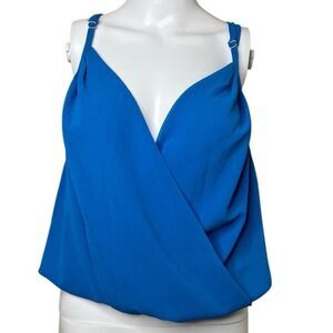 Criss Cross Flowy Bubble Top Blue Size XXL